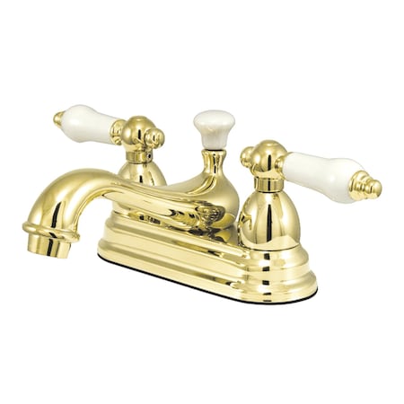 KS3602PL 4 Centerset Bathroom Faucet, Polished Brass